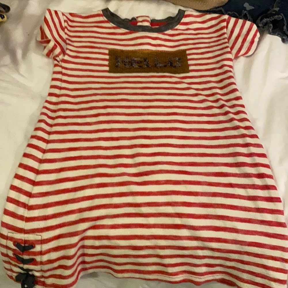 Girls dress red and white stripes